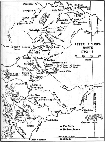 Peter Fidler's Route 1792-93