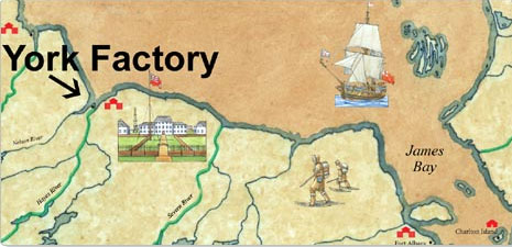 Historic Map of York Factory and the Bay